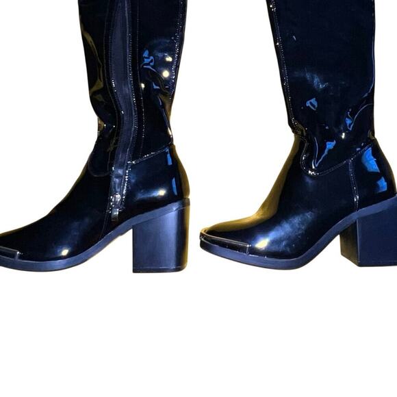 Lemonade Womens Size 8.5 Above Knee/Thigh Gothic 3 Inch Heel Boot 1/4 Side Zip - Picture 5 of 14